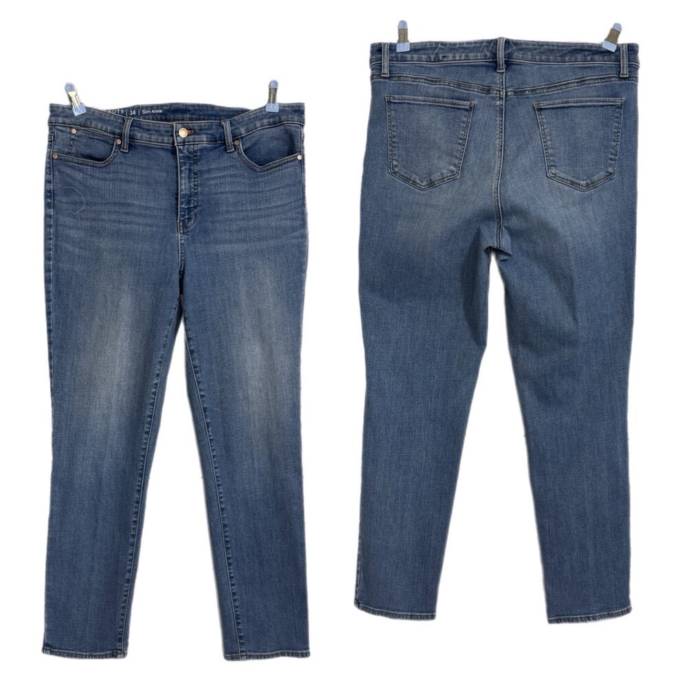 Talbots Flawless Jeans 14 Slim Ankle High Waist Comfort Stretch Minimalist